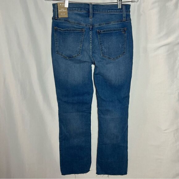 Madewell Cali Demi-Boot Raw Hem Blue Jeans 25 - Picture 4 of 8